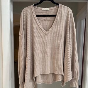 We the Free Waffle Knit V-Neck Sweater